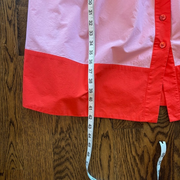 kate spade Two-Tone Red & Light Pink Button-Front Midi Dress - Picture 5 of 6